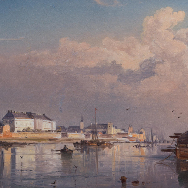 Karl Adloff - View of Koblenz from the Rhine towards the Fortress of Ehrenbreitstein, 1855