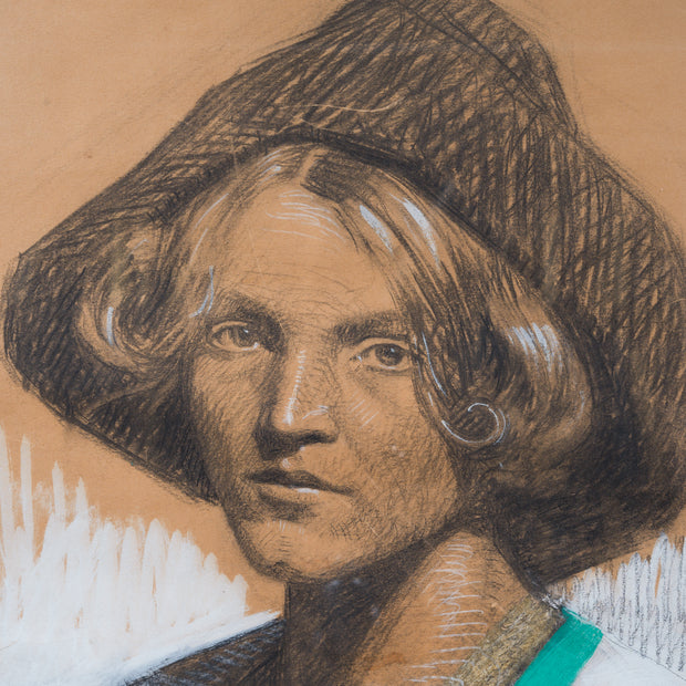 Almar Bech - Portrait of a Young Woman in Hat, 1905