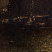 Alfred Wahlberg - Moonlight Over a French Harbor (1875)