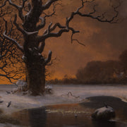 Georg Emil Libert - Winter Tree with Crows at Dusk