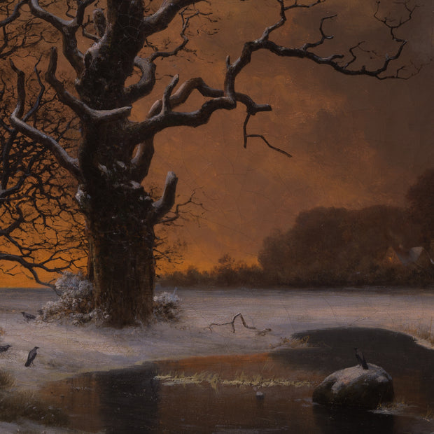 Georg Emil Libert - Winter Tree with Crows at Dusk