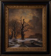 Georg Emil Libert - Winter Tree with Crows at Dusk