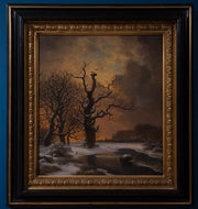 Georg Emil Libert - Winter Tree with Crows at Dusk