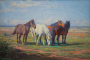 Alexander Langlet - A Team of Horses on a Field - CLASSICARTWORKS