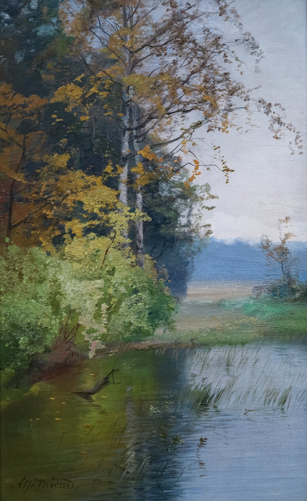 Alfred Thörne - Autumn Landscape With Water Reflections - CLASSICARTWORKS