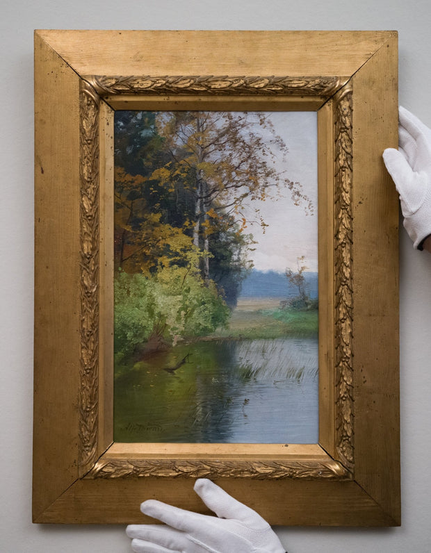 Alfred Thörne - Autumn Landscape With Water Reflections - CLASSICARTWORKS