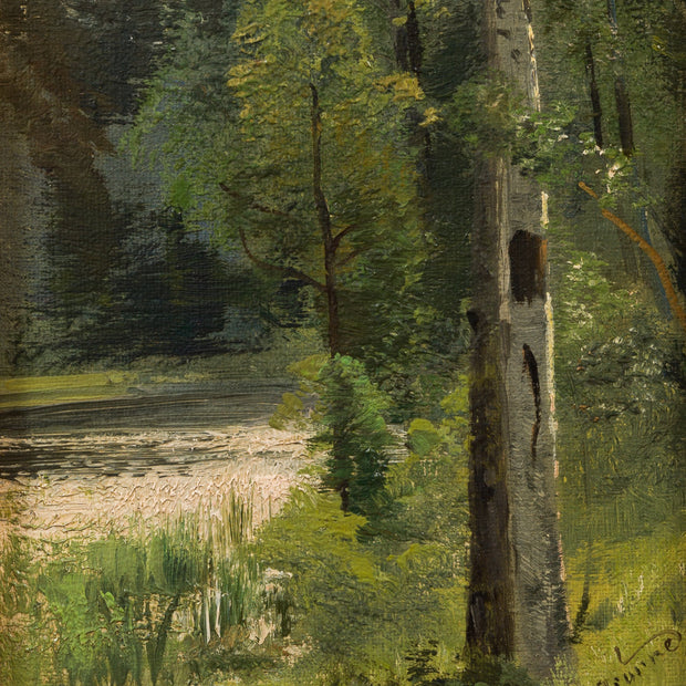 Alfred Thörne - Birch Trees by the Stream - CLASSICARTWORKS