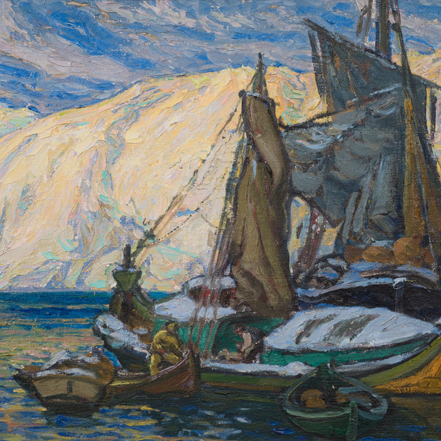 Anna Boberg - Boats under the Snow, Lofoten - CLASSICARTWORKS