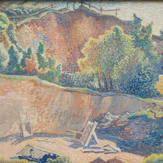 Axel Olson - Colorful Landscape by the Cliff, c. 1935 - CLASSICARTWORKS