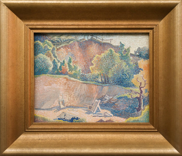 Axel Olson - Colorful Landscape by the Cliff, c. 1935 - CLASSICARTWORKS