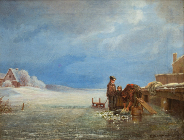 Bengt Nordenberg - Winter Scene With Figures on the Ice - CLASSICARTWORKS