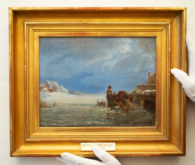 Bengt Nordenberg - Winter Scene With Figures on the Ice - CLASSICARTWORKS