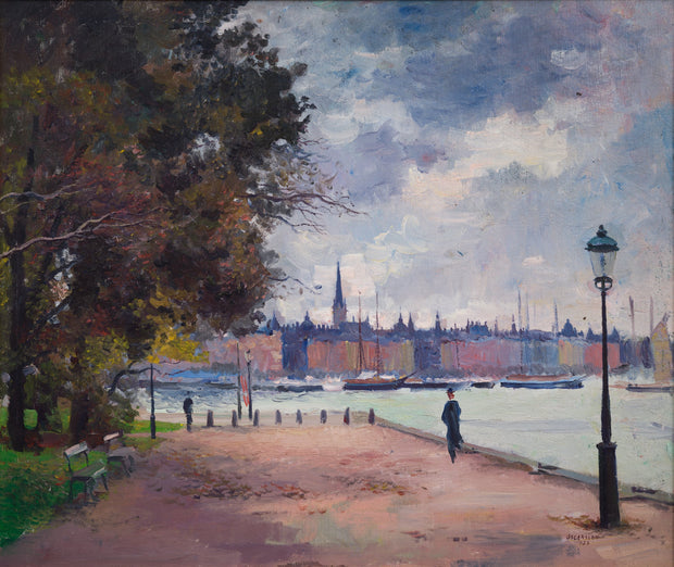 Bernhard Oscarsson - View over Strandvägen, Stockholm - CLASSICARTWORKS