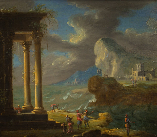 Capriccio with Figures at a Temple - CLASSICARTWORKS
