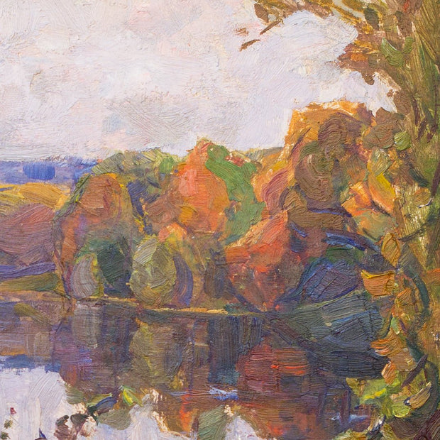 Carl Johansson - Autumn View With A Calm Lake and Windswept Trees - CLASSICARTWORKS
