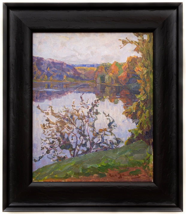Carl Johansson - Autumn View With A Calm Lake and Windswept Trees - CLASSICARTWORKS