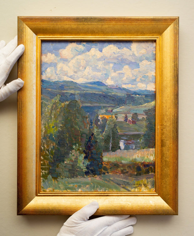 Carl Johansson - Summer Landscape View With Blue Mountains - CLASSICARTWORKS