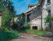 Carl Skånberg - A Barbizon Garden (1879) - CLASSICARTWORKS