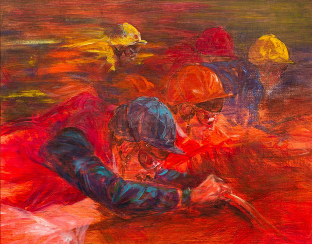 Claire Eva Burton - The Silks, Jockeys Rides Horses in Horse Racing - CLASSICARTWORKS