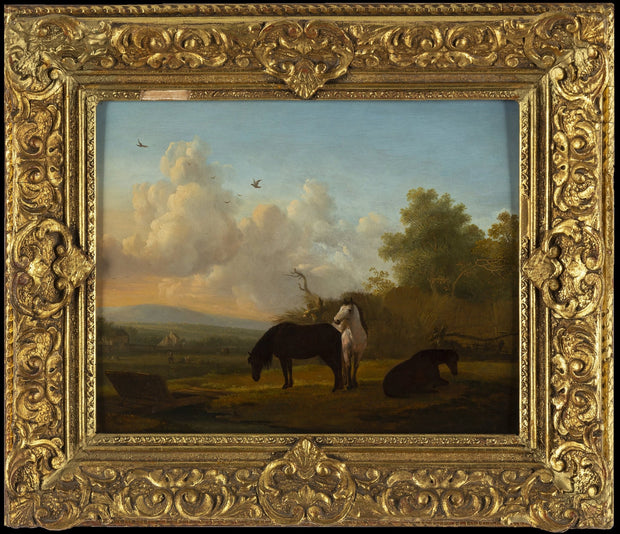 EDMUND BRISTOW - HORSES GRAZING BY A STREAM - CLASSICARTWORKS