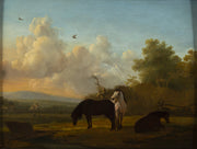 EDMUND BRISTOW - HORSES GRAZING BY A STREAM - CLASSICARTWORKS