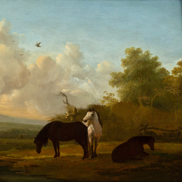 EDMUND BRISTOW - HORSES GRAZING BY A STREAM - CLASSICARTWORKS