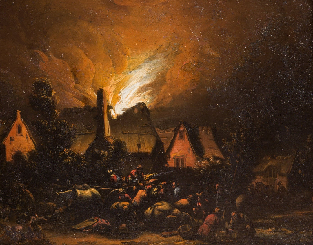 Egbert Lievensz van der Poel - Village Fire at Night – CLASSICARTWORKS