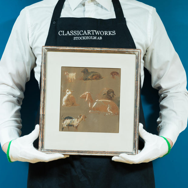 Egron Lundgren - Goats and Sheep in Various Poses, Cairo - CLASSICARTWORKS