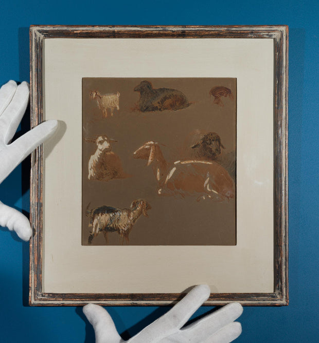 Egron Lundgren - Goats and Sheep in Various Poses, Cairo - CLASSICARTWORKS