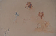 Egron Lundgren - Studies of Goat Heads and Figures, Cairo - CLASSICARTWORKS
