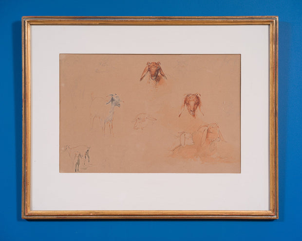 Egron Lundgren - Studies of Goat Heads and Figures, Cairo - CLASSICARTWORKS