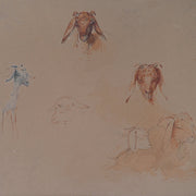 Egron Lundgren - Studies of Goat Heads and Figures, Cairo - CLASSICARTWORKS