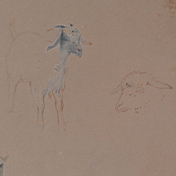 Egron Lundgren - Studies of Goat Heads and Figures, Cairo - CLASSICARTWORKS