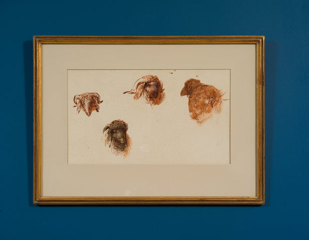 Egron Lundgren - Studies of Sheep and Goat Heads, Cairo - CLASSICARTWORKS