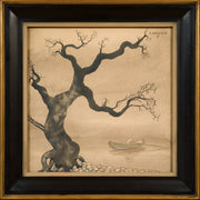 Einar Norelius - Rowing Figure in an Eerie Landscape, 1929 - CLASSICARTWORKS