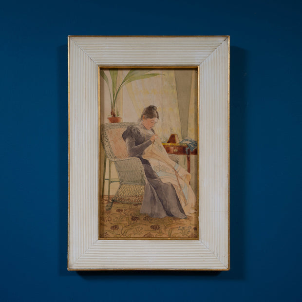 Ella Waldenström - A Sewing Woman, 1900 - CLASSICARTWORKS
