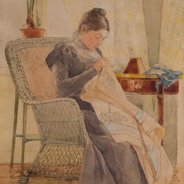 Ella Waldenström - A Sewing Woman, 1900 - CLASSICARTWORKS