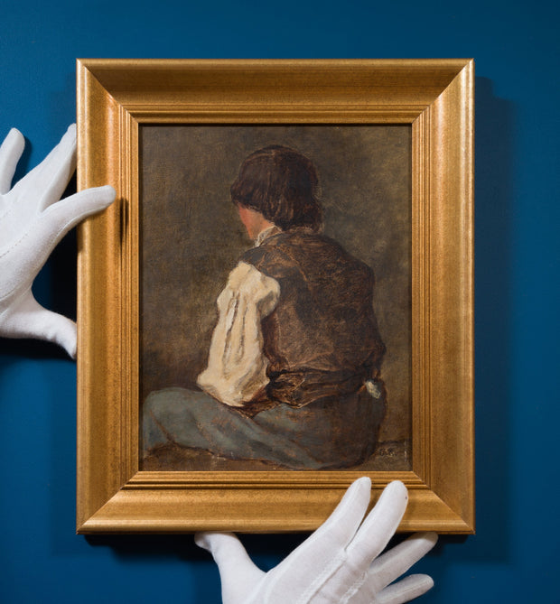 Emma Ekwall - Portrait of a Young Boy Seen from Behind - CLASSICARTWORKS
