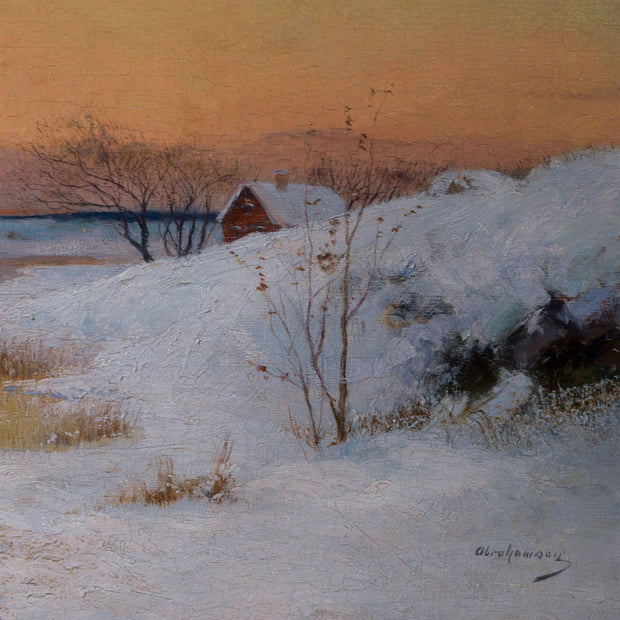 Erik Abrahamson - Winter Sunset Over the Frozen River - CLASSICARTWORKS