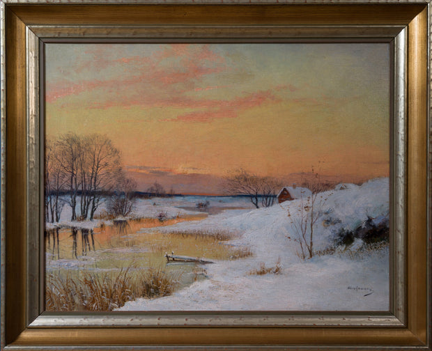 Erik Abrahamson - Winter Sunset Over the Frozen River - CLASSICARTWORKS
