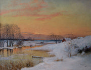 Erik Abrahamson - Winter Sunset Over the Frozen River - CLASSICARTWORKS