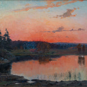 Erik Abrahamsson - Lake Landscape at Dusk with a Rowboat - CLASSICARTWORKS
