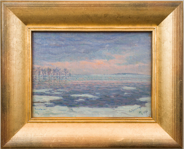Erik Tryggelin - Winter Lake View from Vadstena, 1936 - CLASSICARTWORKS