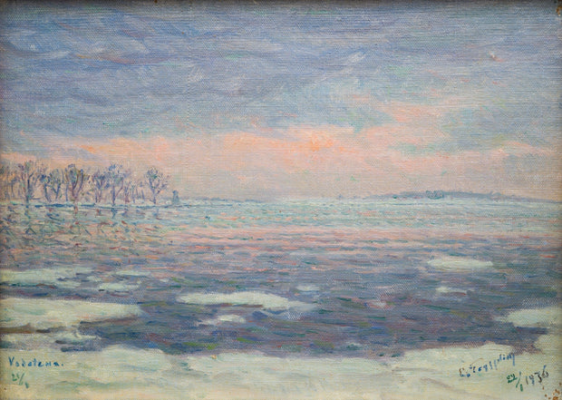 Erik Tryggelin - Winter Lake View from Vadstena, 1936 - CLASSICARTWORKS