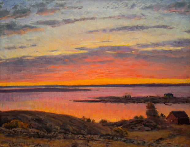 Ernst Smith - Lake View in Glowing Evening Light - CLASSICARTWORKS