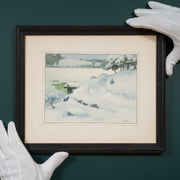 Ferdinand Boberg - Winter Landscape with Jetty beside a Frozen Waterway - CLASSICARTWORKS