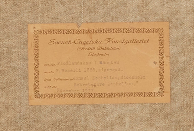 Frans Johan Roselli - River Landscape in Moonlight - CLASSICARTWORKS