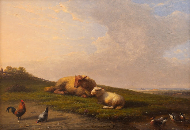 Frans van Severdonck - Sheep Resting in a Meadow - CLASSICARTWORKS