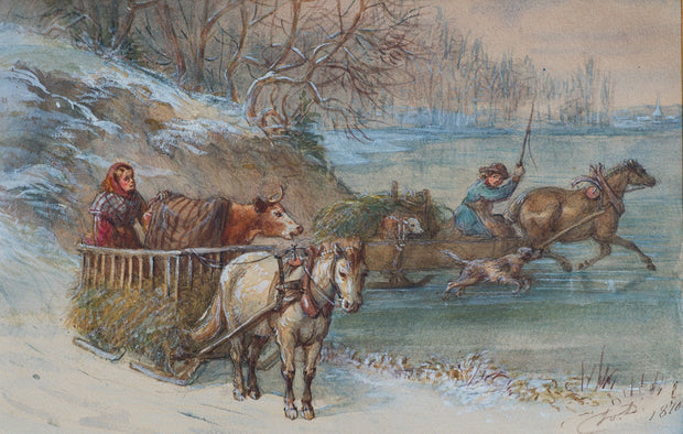 Fritz von Dardel - Across the Frozen River, 1870 - CLASSICARTWORKS
