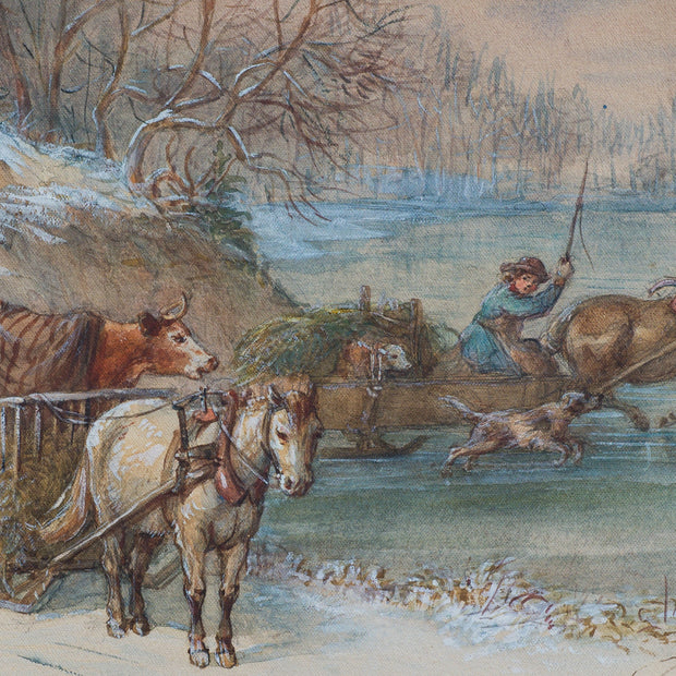 Fritz von Dardel - Across the Frozen River, 1870 - CLASSICARTWORKS